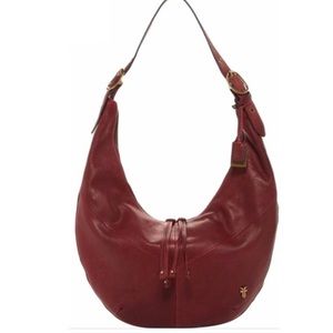 Frye Belle Bohemian Hobo Wine Red Purse Leather